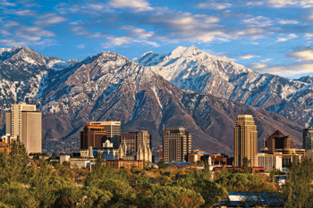 Mountain-ringed Salt Lake City. Photo courtesy of Utah Office of Tourism.