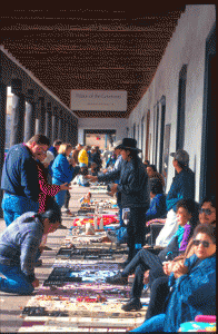 Shop for jewelry outside the Palace of the Governors  (Photo courtesy of Chris Corrie/Santa Fe, NM.) 