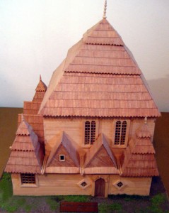 Model of Wysokie Mazoweckie Synagogue,  built c.1610, earliest recorded wooden synagogue.