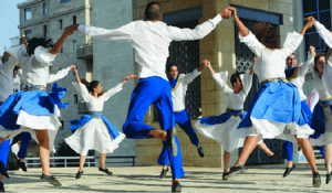 The Jewish Folklore Ensemble performing at the convention's opening ceremony.