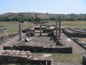 Ruins of the synagogue in Stobi. 
