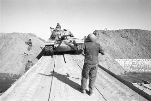 IDF troops crossing the Suez Canal.
