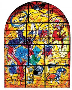 Hadassah Chagall Windows reproduced with kind permission of the Comité Marc Chagall. © Windows by Marc Chagall  created jointly with Charles Marq/ADAGP. CHAGALL®  and MARC CHAGALL® are registered trademarks owned  by the Comité Marc Chagallype text here