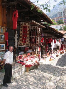 Souvenirs for sale in Kruge. Photo by Esther Hecht.