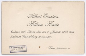 An invitation to Einstein's 1908 wedding, now online along  with thousands of other documents and photos.