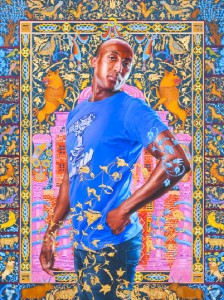 ‘Alios Itzhak’ 2011, oil and gold enamel on canvas. The Jewish Museum, NY Purchase: Gift of Lisa and Steven Tananbaum Family Foundation; Gift in honor of Joan Rosenbaum by the Contemporary Judaica, Fine Arts, Photography, and Traditional Judaica Acquisitions Committee Funds, 2011-31. © Kehinde Wiley. Courtesy Roberts & Tilton, Culver City, CA