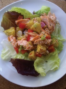 Za'atar Roasted Pineapple & Salmon Salad. Photo by Adeena Sussman.  