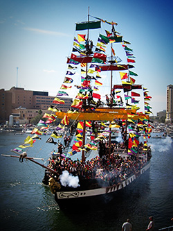 The Gasparilla celebration is an annual, Mardi Gras-like festival.