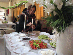 A synagogue breakfast is part of Jewish life in Tehran.