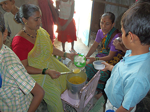 Meals for students are prepared in a women's co-op.