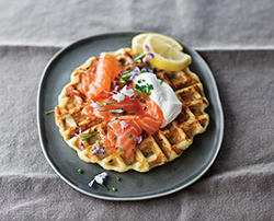 Potato Waffles with Gravlax