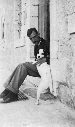 Harrison and his dog, Bogie, in Jerusalem.