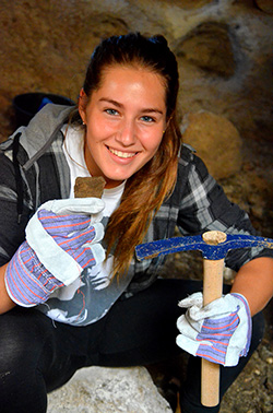 A teenager at a site in the Judean plains. Photo courtesy of the Israel Antiquities Authority.