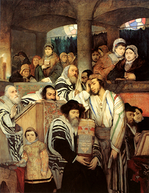 'Jews Praying in the Synagogue on Yom Kippur,' by Maurycy Gottlieb.