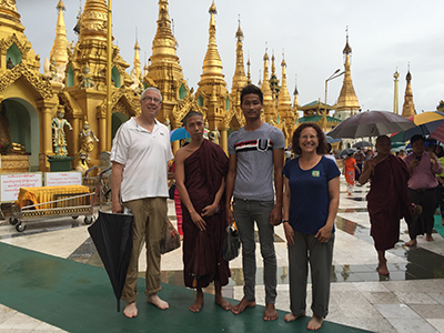 Ted and Joyce at the Shwedagon Pagoda.